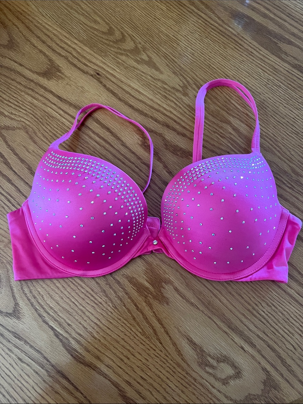 Victoria's Secret Hot Pink Rhinestone Push-Up Bra